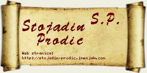 Stojadin Prodić vizit kartica